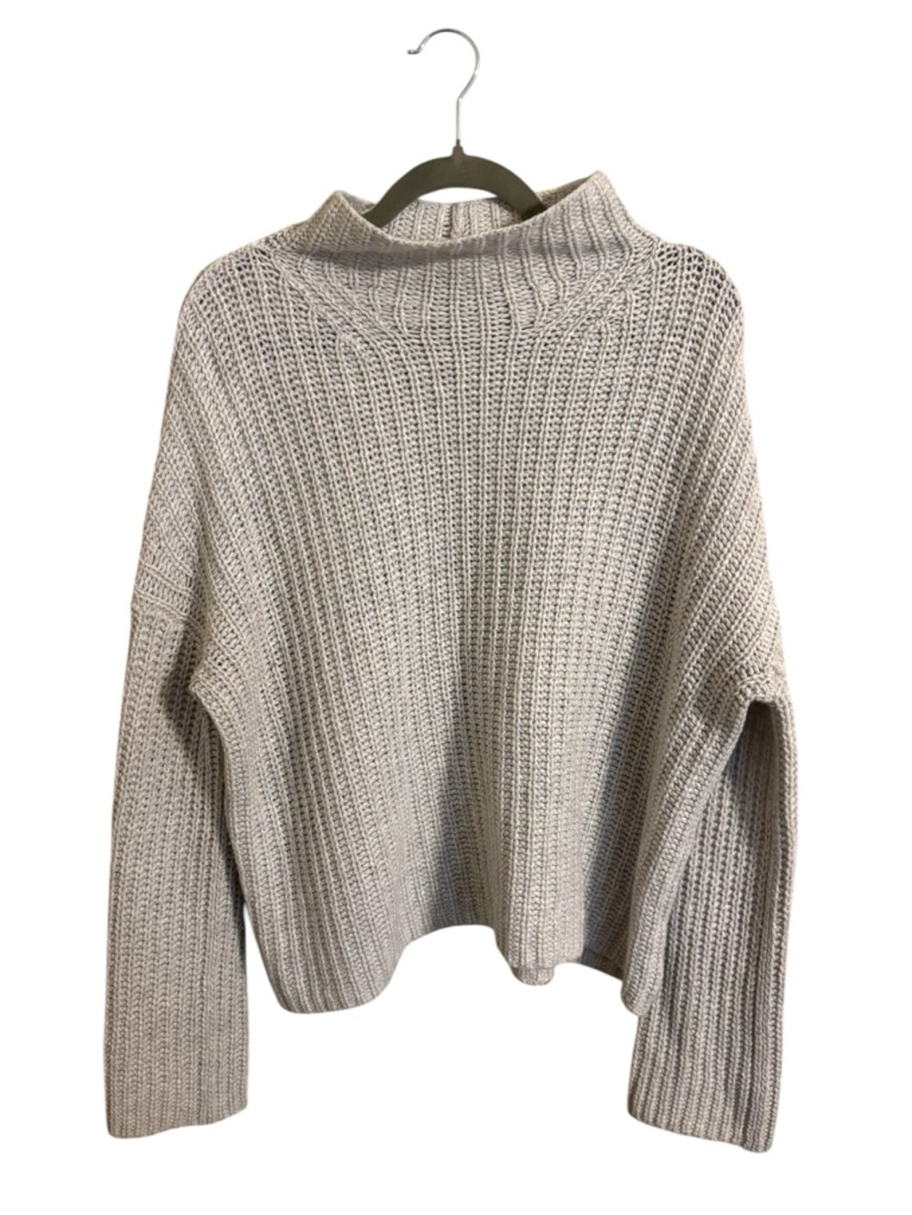 Vince Light Gray Mock Neck Pullover Sweater‎ Wool Blend Large